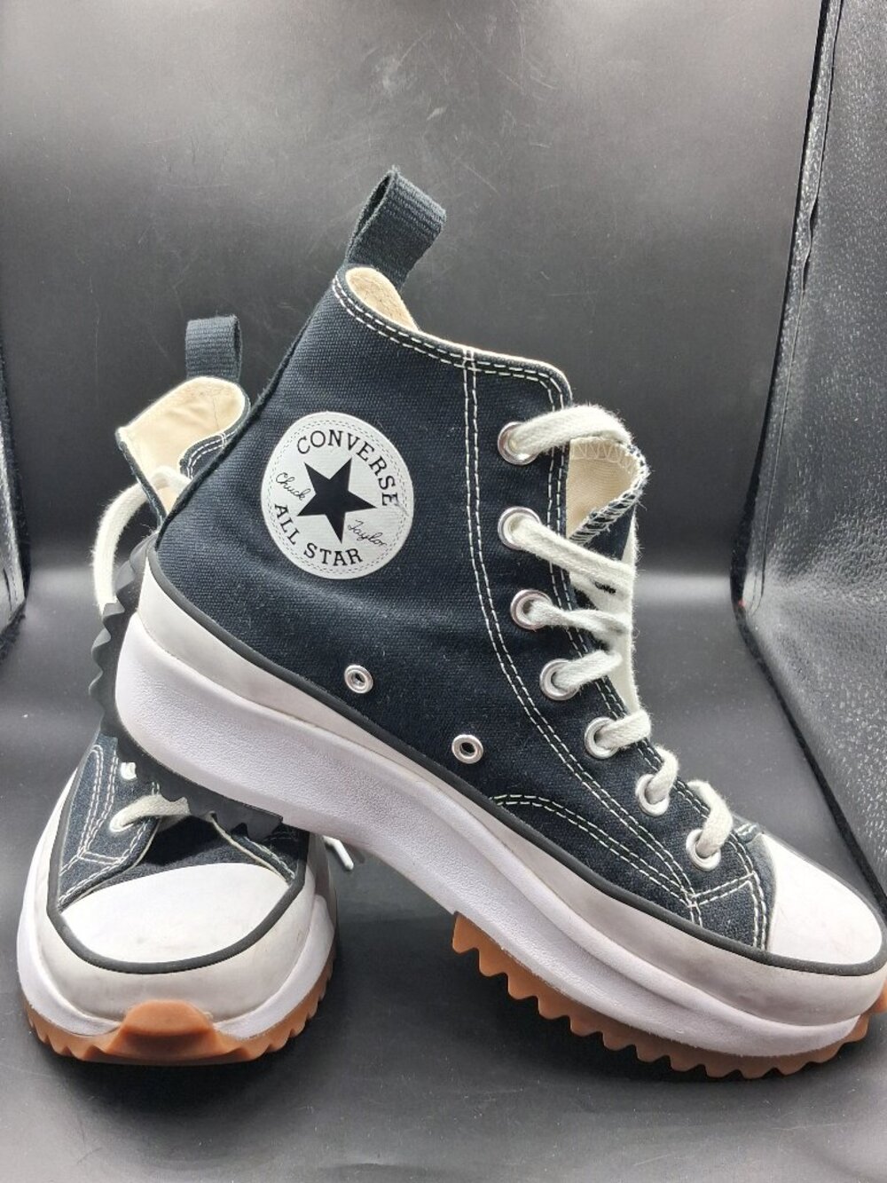 Converse Run Star Hike Platform High Top - Black/White/Gum - Size M5 / W6.5 EUC